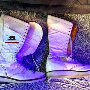 Vintage! Mens Pro Wrestling Boots Leather Bill Ash B&A Boot Makers Ring Worn 12